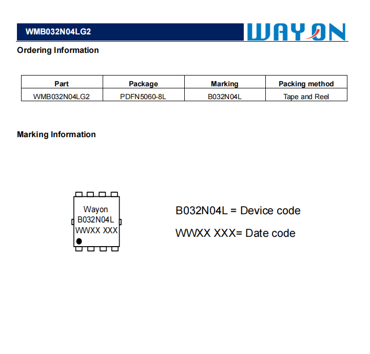 WAYON代理商/维安代理商，维安MOS管，维安WMB018N04LG2，N沟道MOS管.png