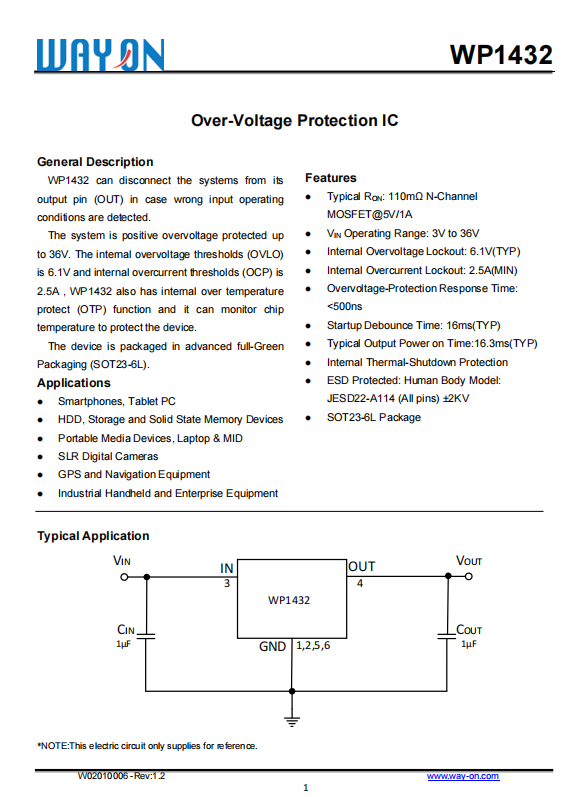 WAYON代理商,维安代理商,负载开关WP1432 ,替换INFINEON HITFET BSP 76.png WAYON代理商,维安代理商,负载开关WP1432 ,替换INFINEON HITFET BSP 76.png